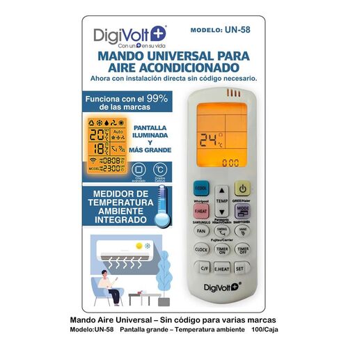 MANDO UNIVERSAL PARA AIRE ACONDICIONADO  AC   DG-UN58