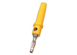 CONECTOR BANANA 4mm. AMARILLO C/TOMA LATERAL