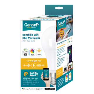 LAMPARA RGB SMART WIFI E27 9W GARZA