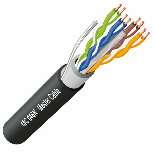 CABLE PARES TRENZADOS UTP CAT 6 EXTERIOR 4X2 NEGRO