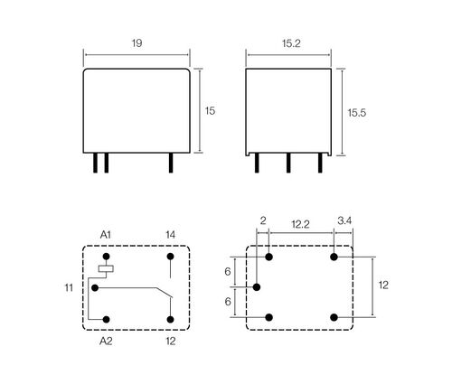 RELE TIPOD 5VCC 1 CTO./10 Amp.(36119005)