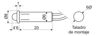 PILOTO LED ROJO 220V-ALTA LUMINOSIDAD