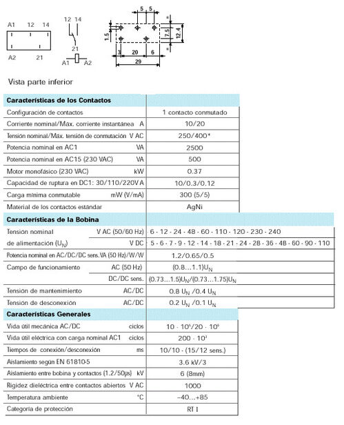 RELE 24V DC 1C 10A