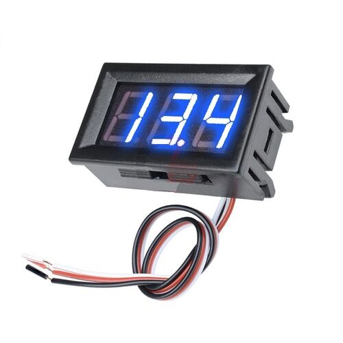 VOLTIMETRO DIGITAL DISPLAY  COLOR AZUL 3 DIGITOS 0.56" 0-100VDC