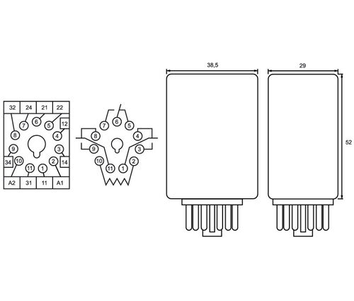 RELE TIPO UNDECAL 12VCA 3 CTOS./10