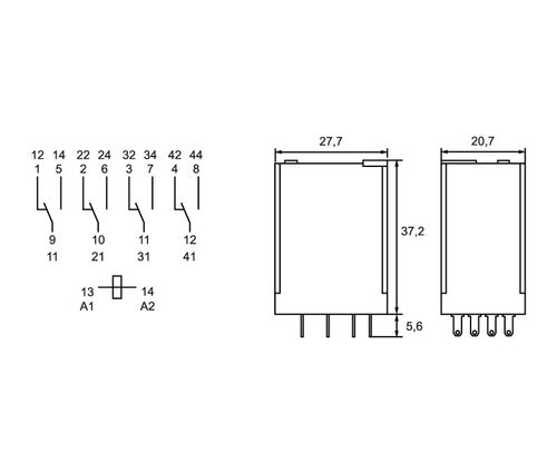 RELE FINDER 5534 ENCHUF 24V AC 4CC 5A.(RL-424)