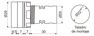 PILOTO LED 24V-ALTA LUMINOSO  AMBAR