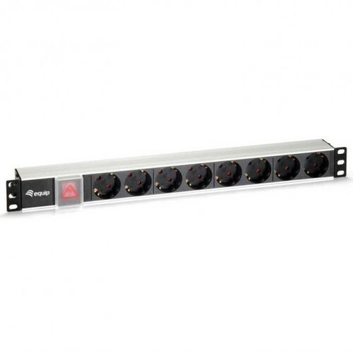 BASE 8 TOMAS REGLETA RACK 19" CON INTERRUPTOR MAS CABLE