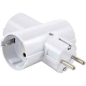 ADAPTADOR TRIPLE SCHUKO CERAMICA 16A