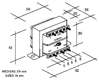 TRANSFORMADOR 12V-012V 0,5AMP.