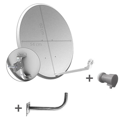 KIT ANTENA SATELITE + SOPORTE + LNB PARABOLICA - Tecnitron - Tienda Online