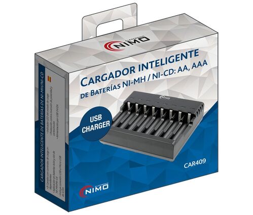 CARGADOR DE BATERIAS 8 CANALES PARA AAA/AA NI-CD/NI-MH