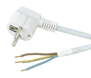 CONEXION PLANCHAS Cable 2 m. 3x0,75 mm. Blanco