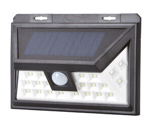 FOCO JARDIN  SOLAR LED RECARGABLE PARED NEGRO 5W