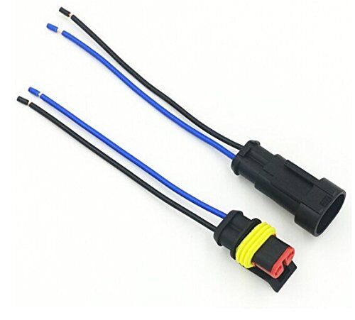 CONECTOR HEMBRA Y MACHO SUPERSEAL IP67 2 VIAS CON PINES Y CABLES