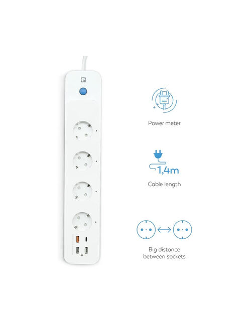 BASE MULTIPLE GARZA  4 TOMAS +3 USB-A WIFI GARZA