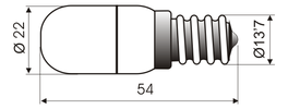 BOMBILLA LAMPARA LED E-14 1W 3 LEDS AMBAR