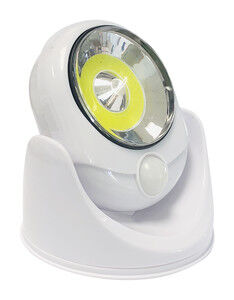 LINTERNA LED COB CON SENSOR IR BASE ROTATIVA