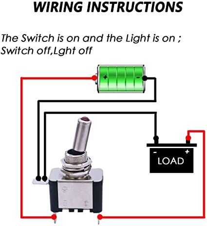 ASW-07D INTERRUPTOR PALANCA CON LUZ ROJA 12V/20AMP. IP44