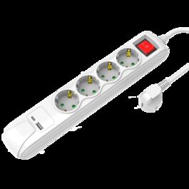 BASE MULTIPLE 4 SCHUCKO C/INT. + USB+ USB C 1,5MTS.