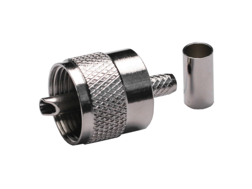 CONECTOR PL259 MACHO PARA CABLE RG58. CRIMPAR