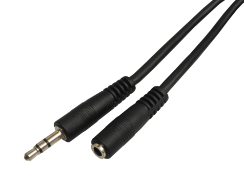 CONEXIÓN AUDIO. JACK MACHO 3.5MM ESTÉREO A HEMBRA 3.5MM ESTÉREO. LONGITUD: 3M