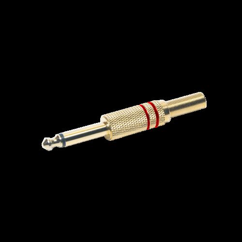 CONECTOR AUDIO MACHO 6.3MM ROJO / DORADO