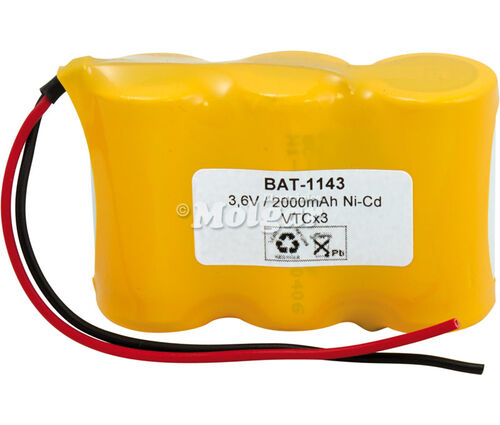 BATERIA 3,6V/2000mAh.Ni-Cd. CABLES