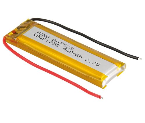 BATERIA LITIO-POLIMERO RECARG. 3,7V/400mAh.  14,0x52,0x6,0mm