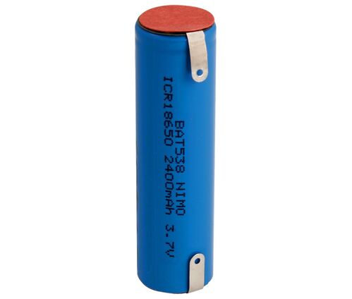 BATERIA 3,7V/2400mAh. LI-ON ICR18650 TERM.