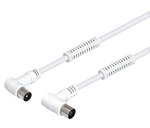 CONEXION CABLE ANTENA TV M-H CODO 2,5 M BLANCA