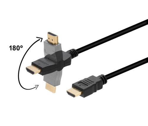 CABLE HDMI M-M 1 CONECT. 180º 2M.